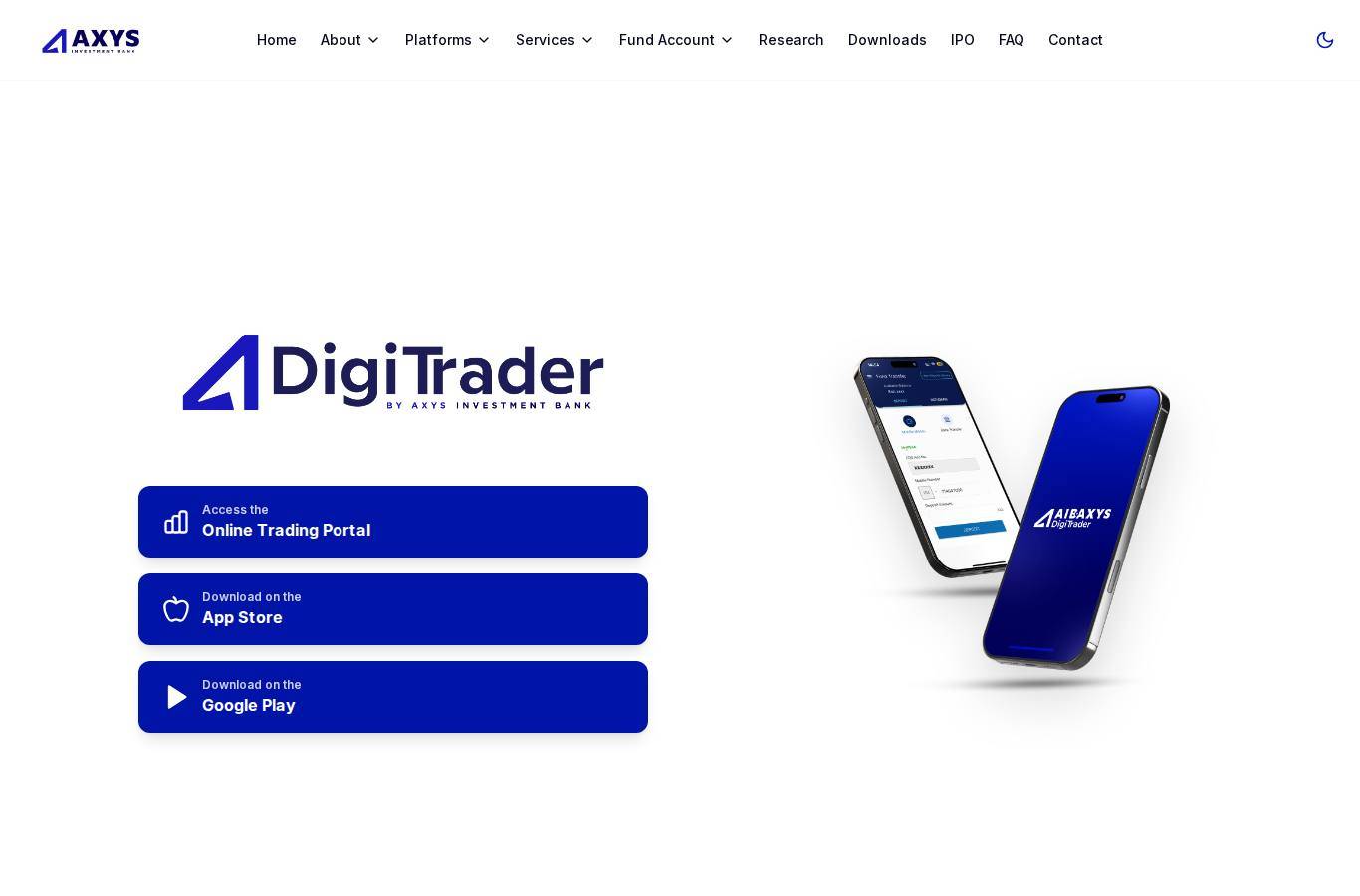 The platform page on the AIB-AXYS Africa website